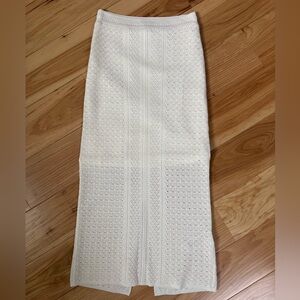 Reiss stretch lace cream midi pencil skirt size small